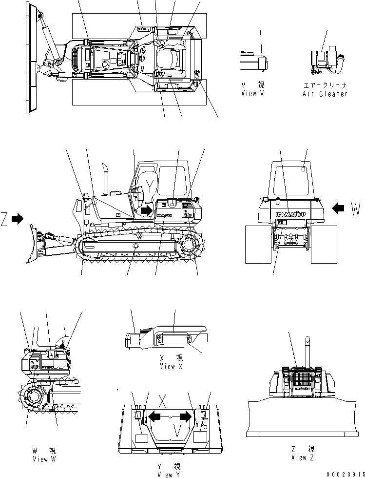 Схема запчастей Komatsu D41E-6K - МАРКИРОВКА (АНГЛ.) (REGULATION OF ЕС DYNAMIC NOISE) МАРКИРОВКА