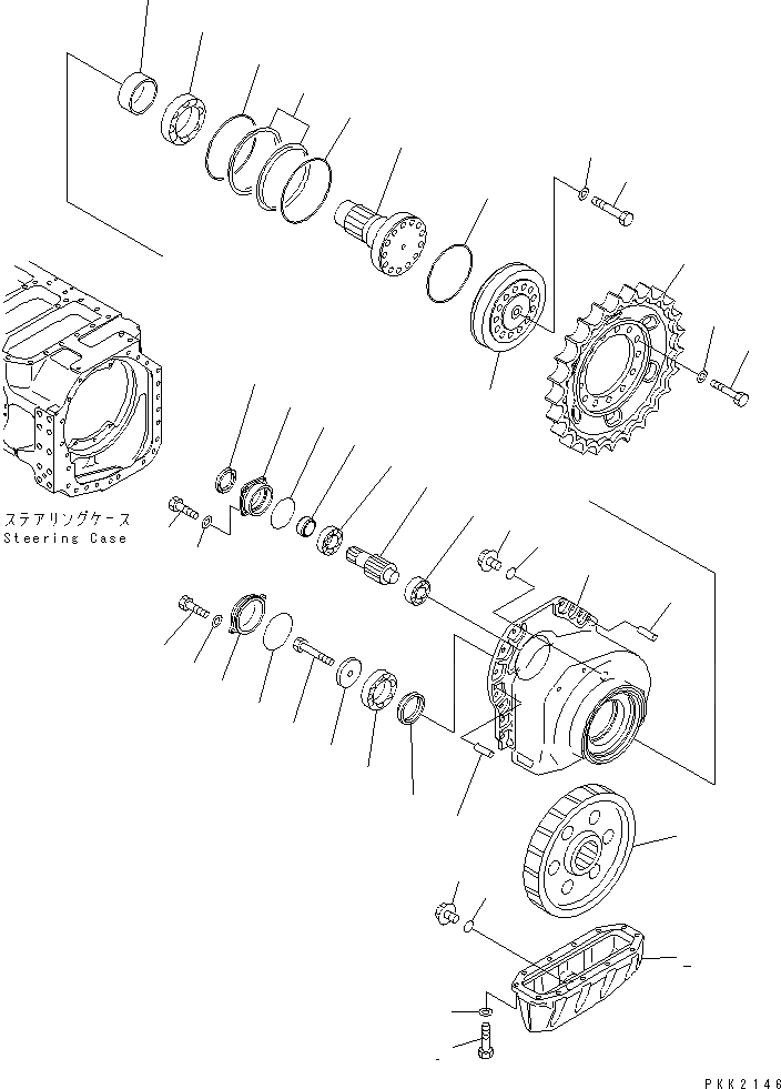 Схема запчастей Komatsu D41E-6K - КОНЕЧНАЯ ПЕРЕДАЧА (ЛЕВ.) СИЛОВАЯ ПЕРЕДАЧА И КОНЕЧНАЯ ПЕРЕДАЧА