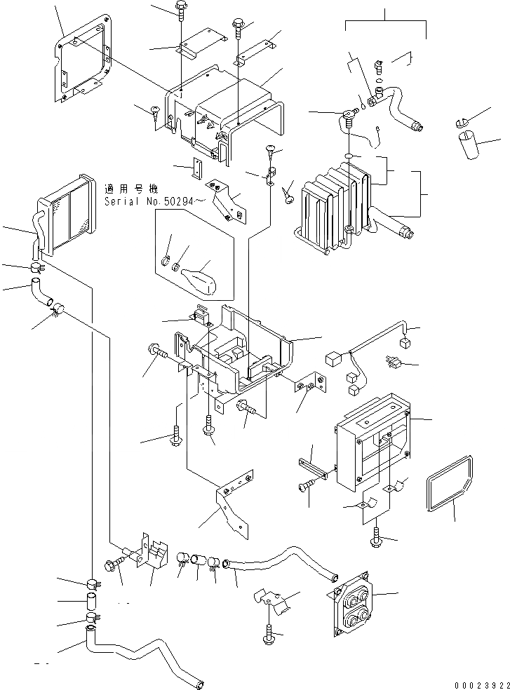 Схема запчастей Komatsu D41E-6K - БЛОК КОНДИЦИОНЕРА (EVAPORATOR И РАДИАТОР)(№-) КАБИНА ОПЕРАТОРА И СИСТЕМА УПРАВЛЕНИЯ