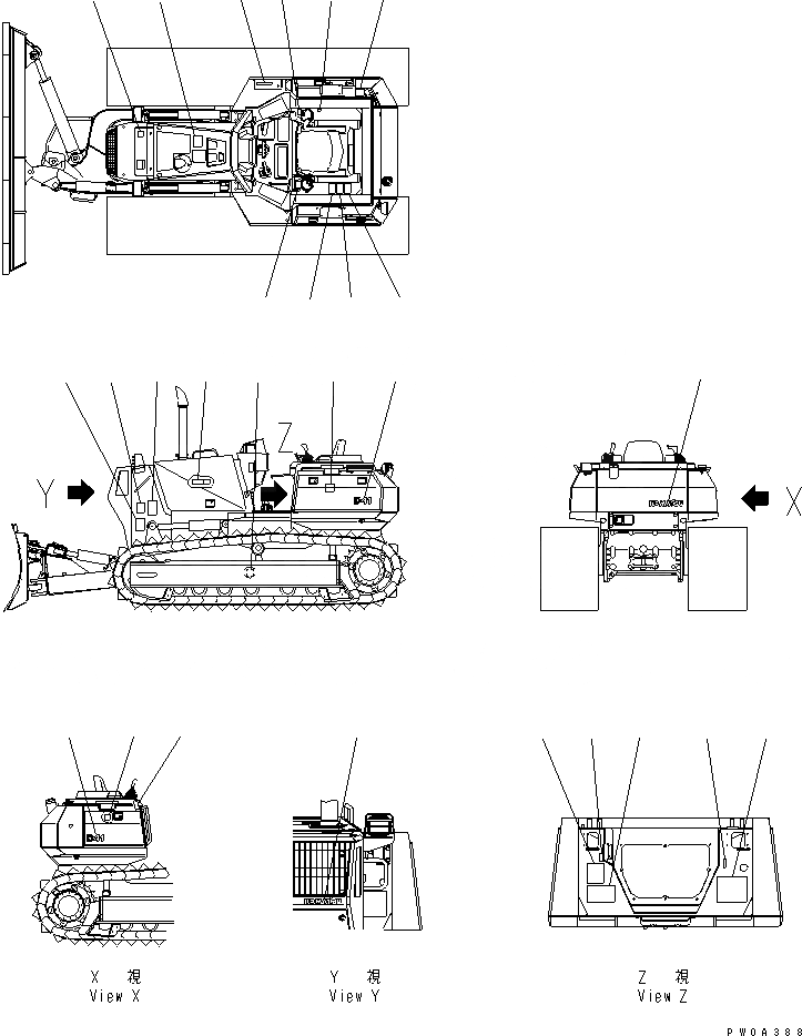 Схема запчастей Komatsu D41E-6K - МАРКИРОВКА (ЯПОН.)(№-) МАРКИРОВКА