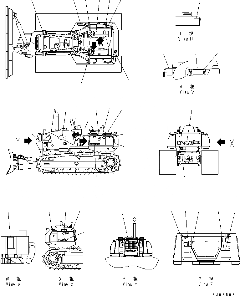 Схема запчастей Komatsu D41E-6K - МАРКИРОВКА (ЯПОН.)(№-) МАРКИРОВКА