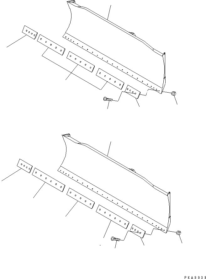 Схема запчастей Komatsu D41E-6 - ОТВАЛ (ДЛЯ ПОВОРОТН. ОТВАЛА С ИЗМ. УГЛОМ DOZER) ЧАСТИ BOOK