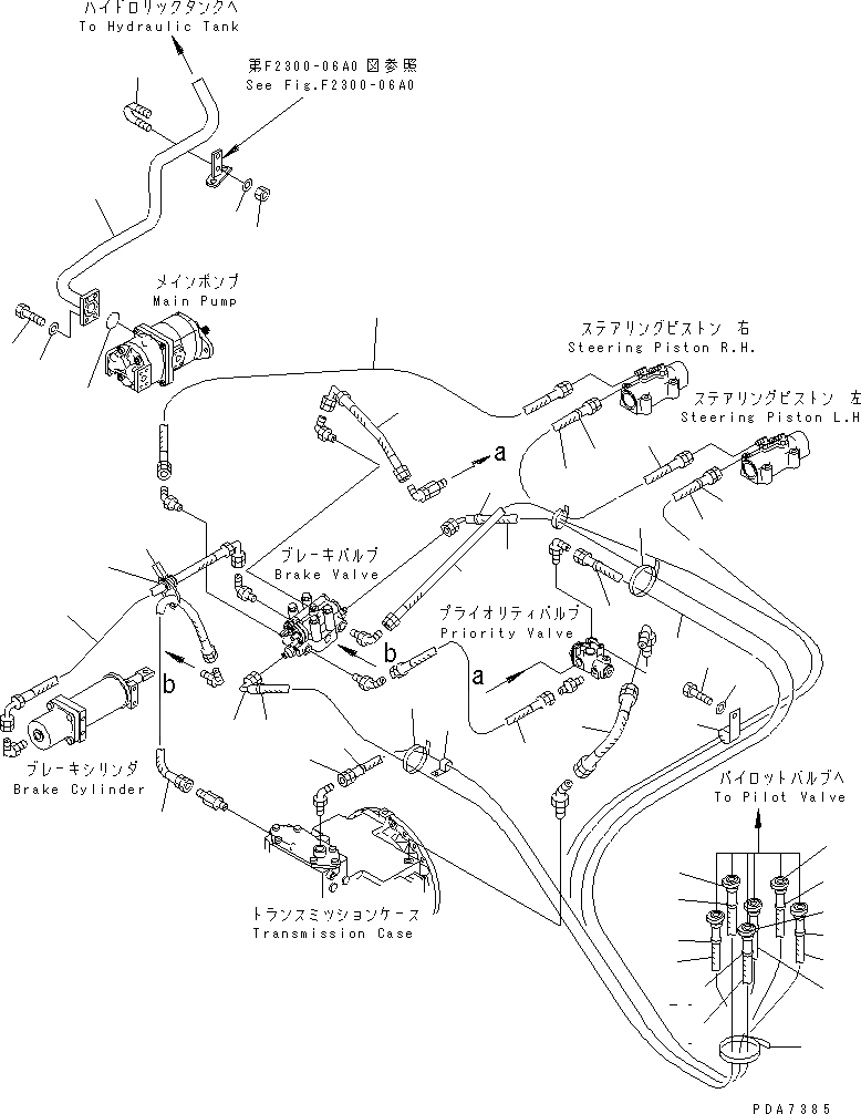 Схема запчастей Komatsu D41E-6T - СИЛОВАЯ ЛИНИЯ (СИЛОВАЯ ЛИНИЯ МАСЛ. ЛИНИЯ) СИЛОВАЯ ПЕРЕДАЧА И КОНЕЧНАЯ ПЕРЕДАЧА