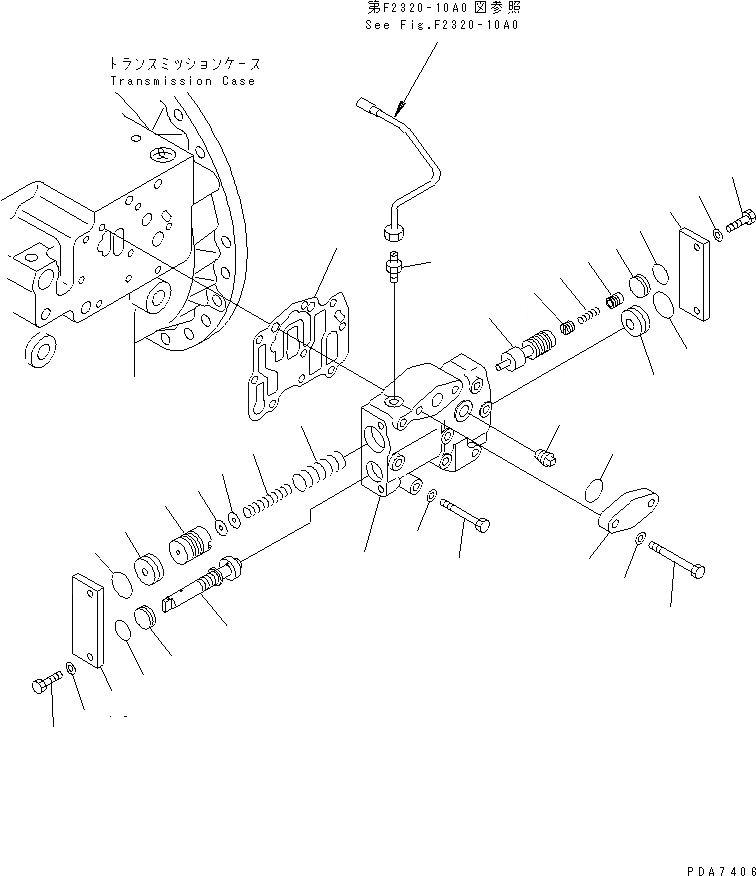Схема запчастей Komatsu D41E-6T - ТРАНСМИССИЯ (PRESSURE КЛАПАН) СИЛОВАЯ ПЕРЕДАЧА И КОНЕЧНАЯ ПЕРЕДАЧА