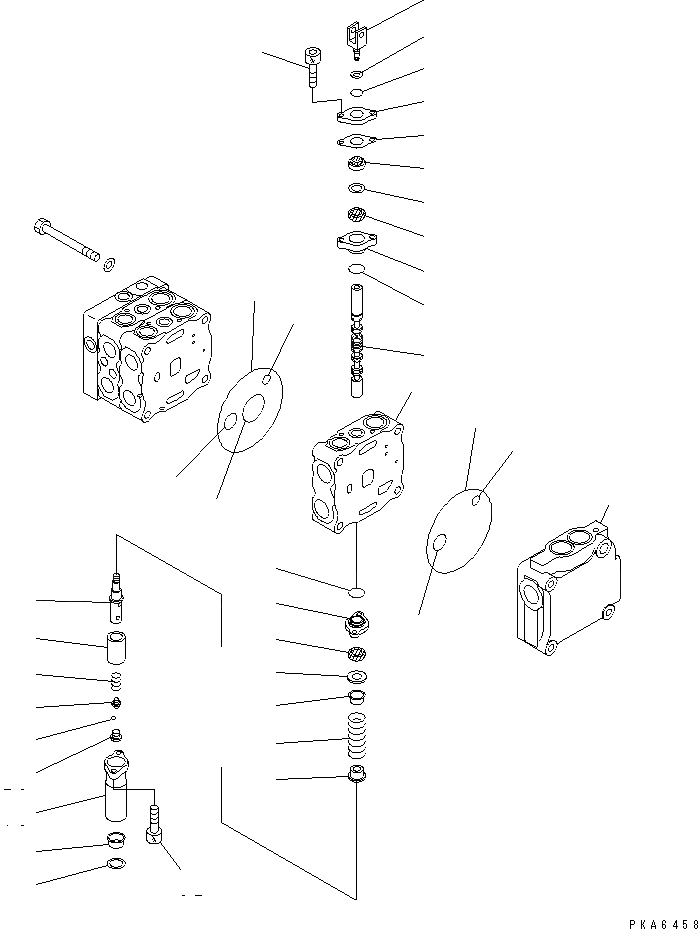 Схема запчастей Komatsu D41E-6T - РАБОЧЕЕ ОБОРУДОВАНИЕ КЛАПАН (/) ОСНОВН. КОМПОНЕНТЫ И РЕМКОМПЛЕКТЫ