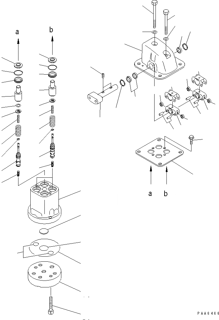 Схема запчастей Komatsu D41E-6T - ГЛАВН. КЛАПАН ОСНОВН. КОМПОНЕНТЫ И РЕМКОМПЛЕКТЫ