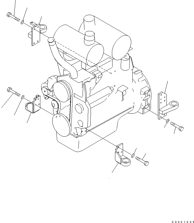 Схема запчастей Komatsu D41E-BB-6C - КРЕПЛЕНИЕ ДВИГАТЕЛЯ КОМПОНЕНТЫ ДВИГАТЕЛЯ