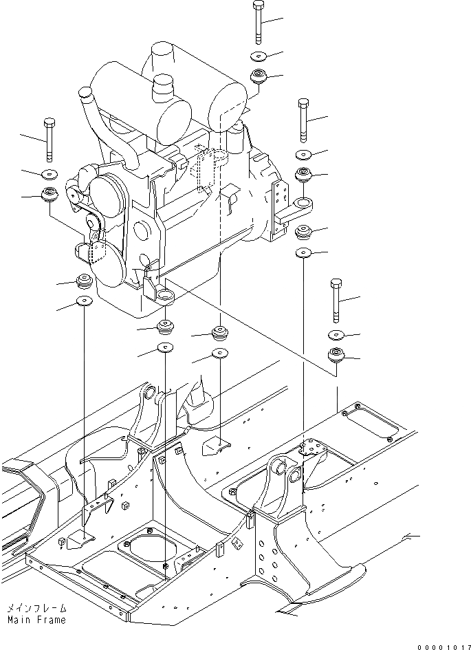 Схема запчастей Komatsu D41E-BB-6C - КРЕПЛЕНИЕ ДВИГАТЕЛЯ КОМПОНЕНТЫ ДВИГАТЕЛЯ