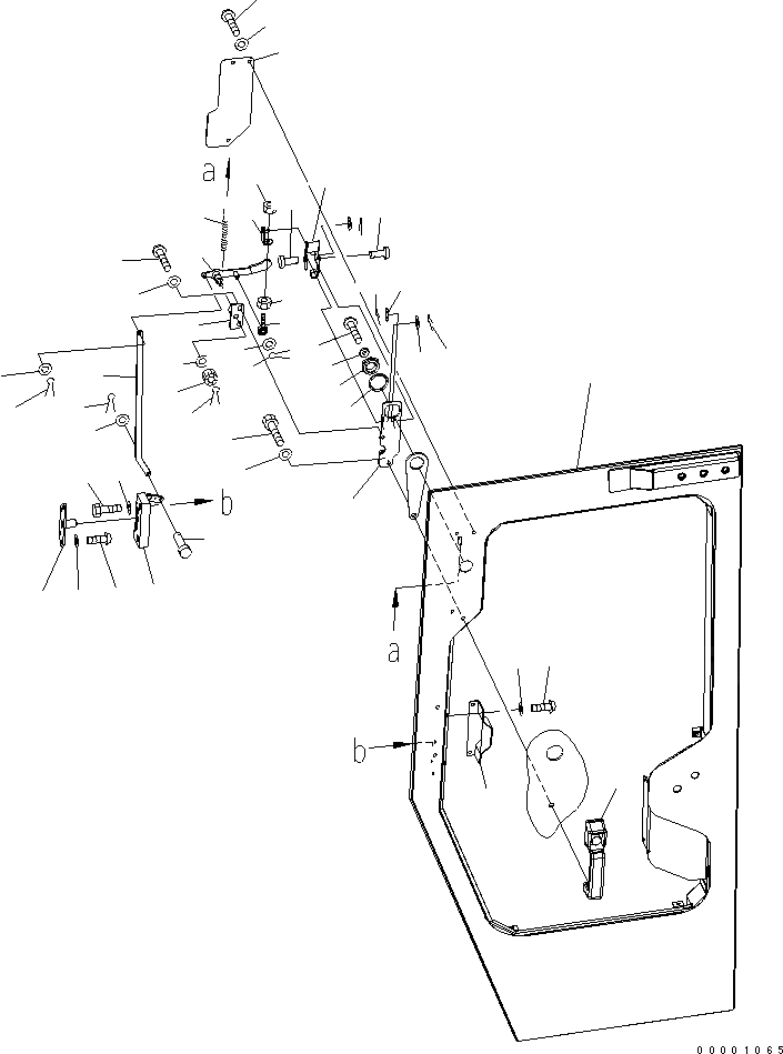 Схема запчастей Komatsu D41E-BB-6C - КАБИНА (ДВЕРЬ И ЗАМОК ДВЕРИ) КАБИНА ОПЕРАТОРА И СИСТЕМА УПРАВЛЕНИЯ
