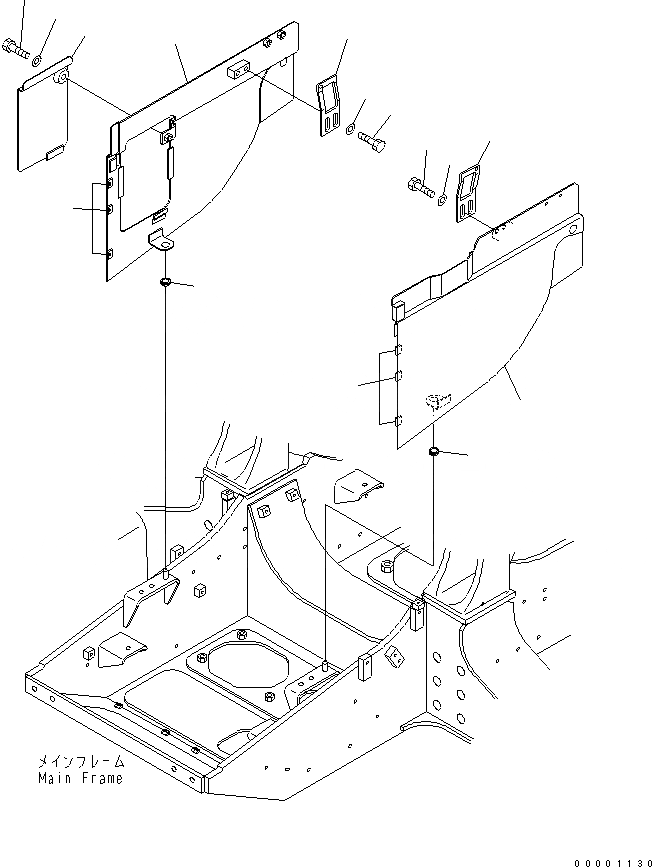 Схема запчастей Komatsu D41E-BB-6C - ФРОНТАЛЬНАЯ ЗАЩИТА (БОКОВ. КРЫШКА ДВИГ.¤ НИЖН.) (С ПРЕФИЛЬТР) ЧАСТИ КОРПУСА