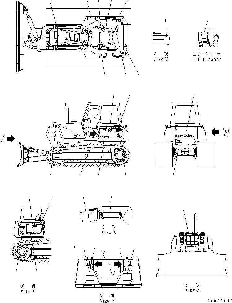 Схема запчастей Komatsu D41P-6K - МАРКИРОВКА (АНГЛ.) МАРКИРОВКА