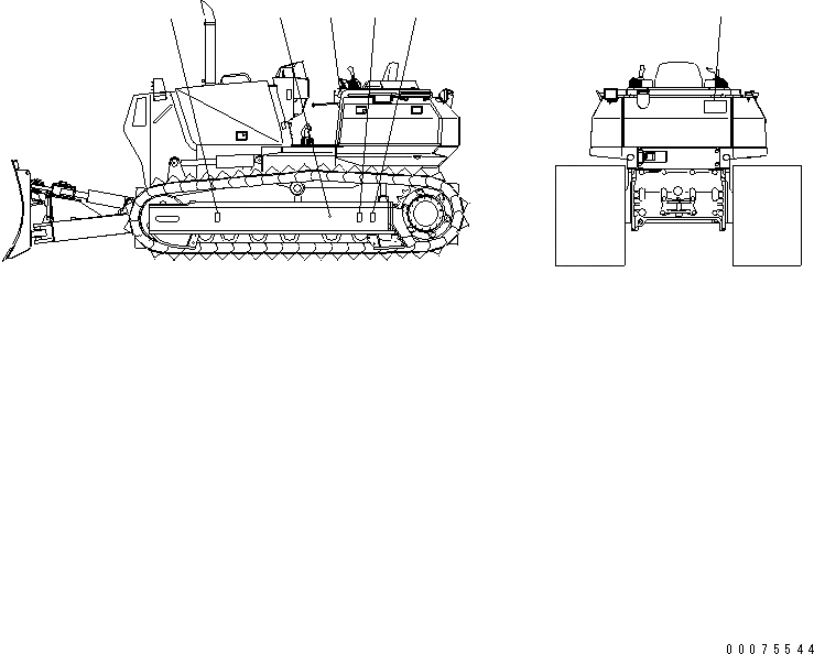 Схема запчастей Komatsu D41P-6K - ЦЕНТР ТЯЖЕСТИ MARK (ДЛЯ ЯПОН.)(№7-) МАРКИРОВКА