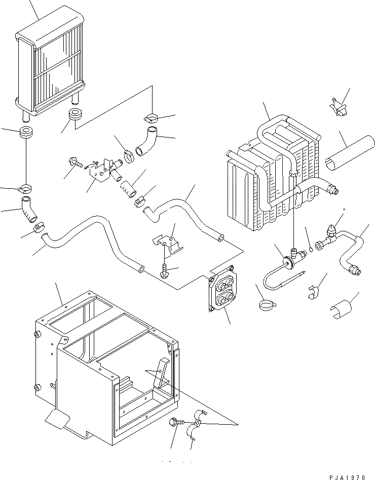 Схема запчастей Komatsu D41P-6K - БЛОК КОНДИЦИОНЕРА (EVAPORATOR И РАДИАТОР)(№-) КАБИНА ОПЕРАТОРА И СИСТЕМА УПРАВЛЕНИЯ