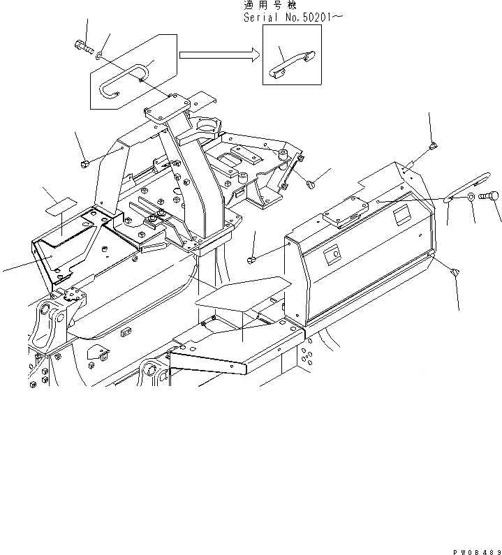 Схема запчастей Komatsu D41P-6K - ЗАДН. ЧАСТИ КОРПУСА (HANDIE И ЗАГЛУШКА) (С ROPS) ЧАСТИ КОРПУСА