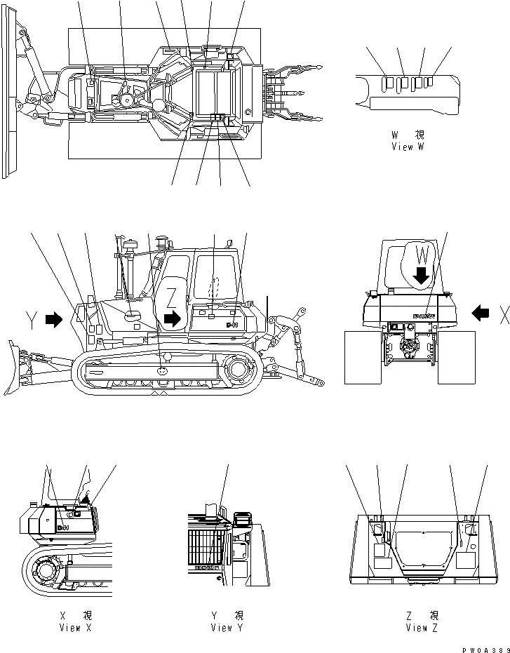 Схема запчастей Komatsu D41PF-6K - МАРКИРОВКА(№9-) МАРКИРОВКА