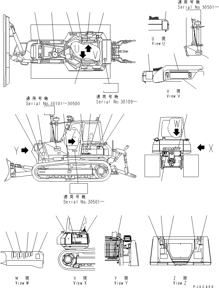 Схема запчастей Komatsu D41PF-6K - МАРКИРОВКА(№-) МАРКИРОВКА