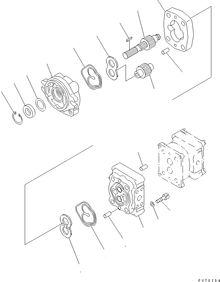 Схема запчастей Komatsu D41PF-6K - HYDRAURIC НАСОС (РУЛЕВ. УПРАВЛЕНИЕ) (/)(№-) ОСНОВН. КОМПОНЕНТЫ И РЕМКОМПЛЕКТЫ