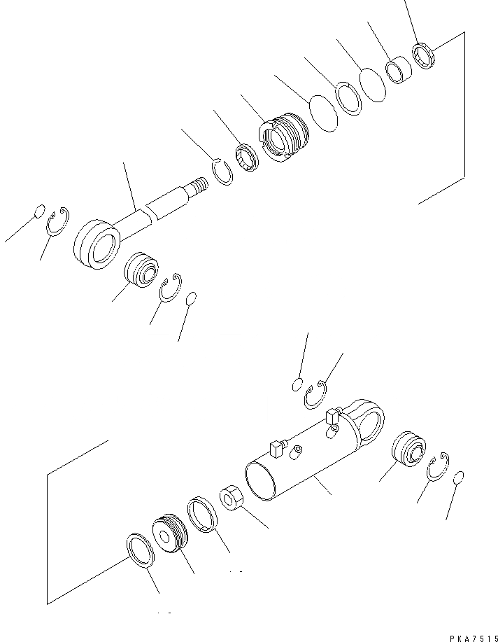Схема запчастей Komatsu D41PF-6K - ЦИЛИНДР ПЕРЕКОСА ОТВАЛА (ВНУТР. ЧАСТИ)(№9-) ОСНОВН. КОМПОНЕНТЫ И РЕМКОМПЛЕКТЫ