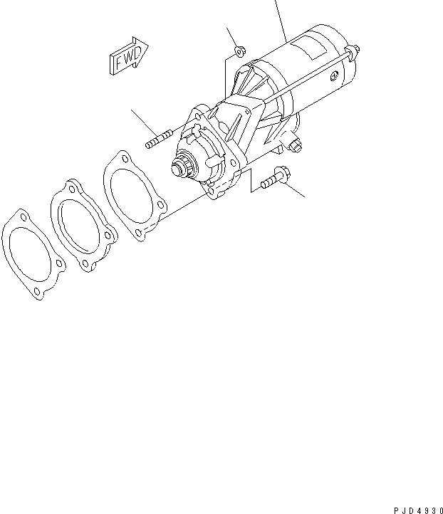 Схема запчастей Komatsu D41PF-6K-T2 - КРЕПЛЕНИЕ СТАРТЕРА (.KW)(№-) КОМПОНЕНТЫ ДВИГАТЕЛЯ