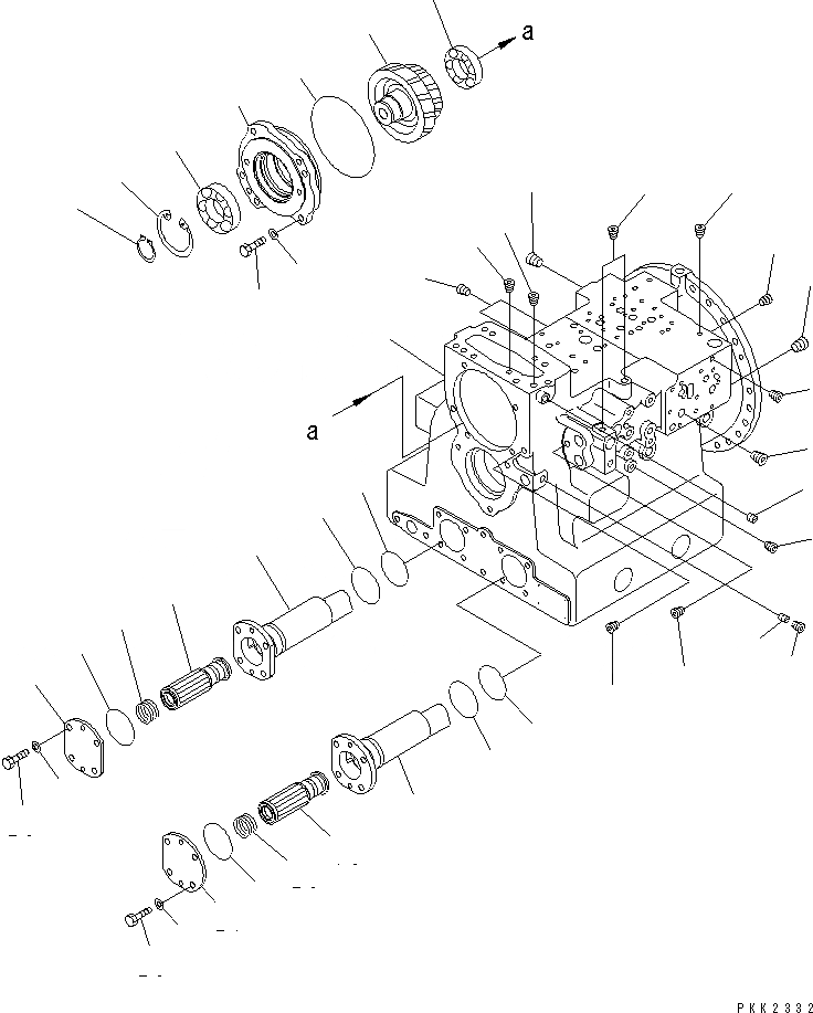 Схема запчастей Komatsu D41PF-6K-T2 - ТРАНСМИССИЯ (КОРПУС) СИЛОВАЯ ПЕРЕДАЧА И КОНЕЧНАЯ ПЕРЕДАЧА