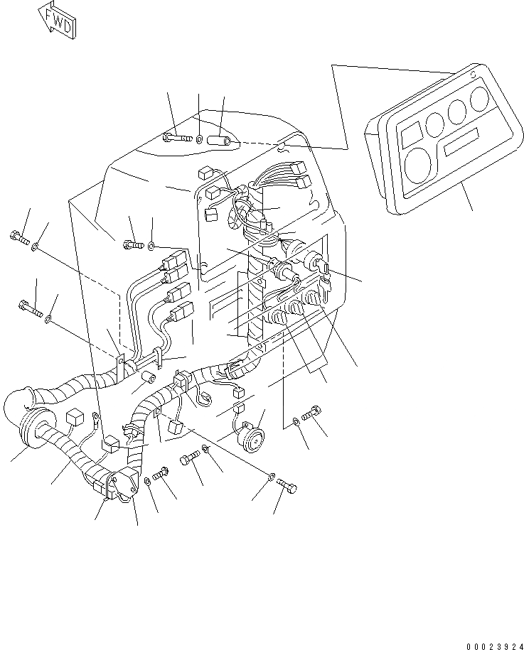 Схема запчастей Komatsu D41PF-6K-T2 - ПРИБОРНАЯ ПАНЕЛЬ (АКСЕССУАРЫ)(№-) КАБИНА ОПЕРАТОРА И СИСТЕМА УПРАВЛЕНИЯ