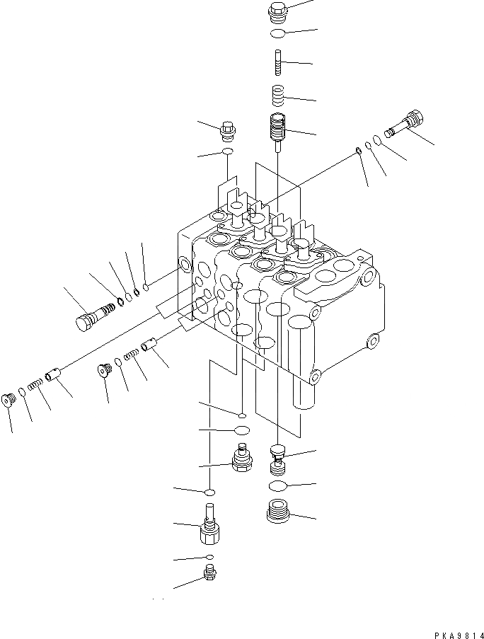 Схема запчастей Komatsu D41PF-6 - РАБОЧЕЕ ОБОРУДОВАНИЕ КЛАПАН (3-Х СЕКЦИОНН.) (/) ОСНОВН. КОМПОНЕНТЫ И РЕМКОМПЛЕКТЫ