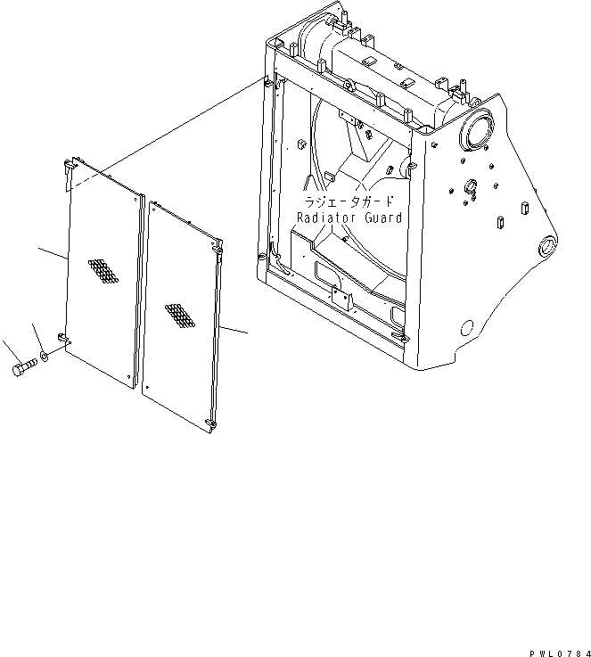 Схема запчастей Komatsu D475A-3 - ЗАСЛОНКА РАДИАТОРА (ПЕРФОРИРОВАНН.) ЧАСТИ КОРПУСА