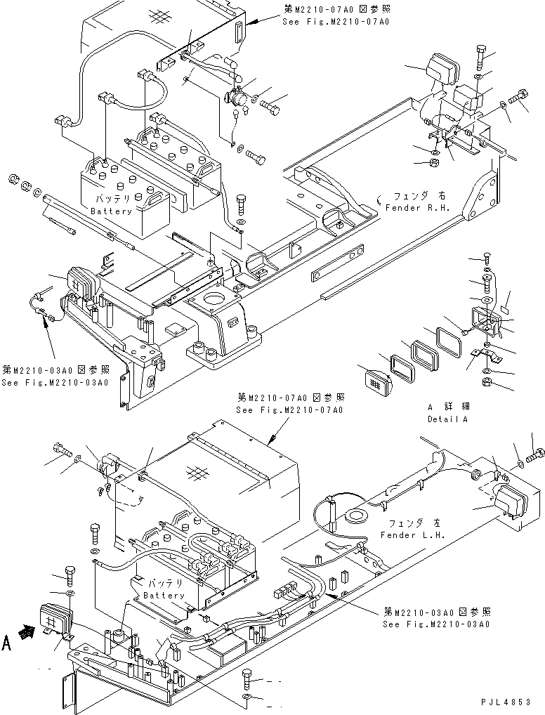 Схема запчастей Komatsu D475A-3 - КРЫЛО ЭЛЕКТРОПРОВОДКА (/)(№-87) ЧАСТИ КОРПУСА