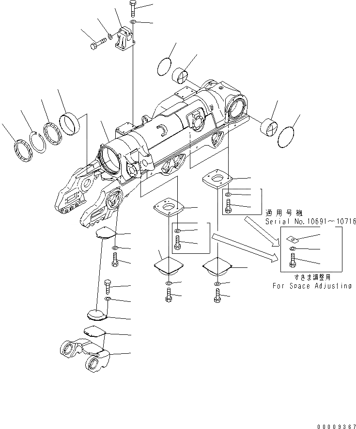 Схема запчастей Komatsu D475A-3 - ГУСЕНИЧНАЯ РАМА (ПРАВ.)(№8-) ХОДОВАЯ