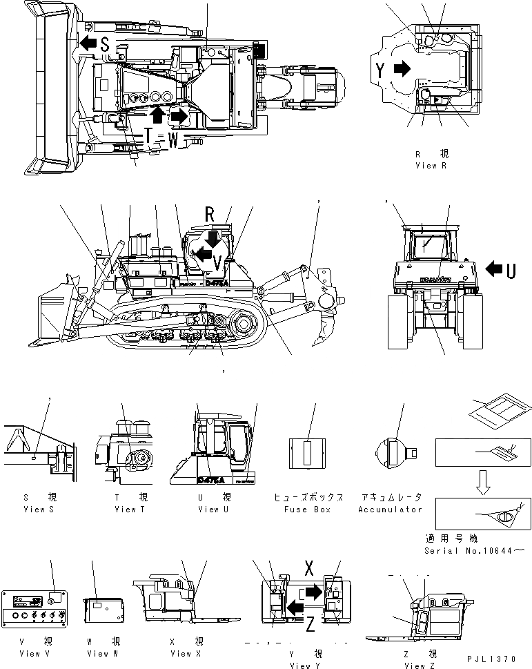 Схема запчастей Komatsu D475A-3 - МАРКИРОВКА (АНГЛ.) (SUPER DOZER)(№-8) МАРКИРОВКА