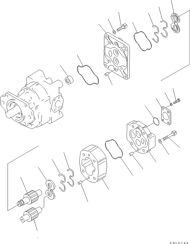 Схема запчастей Komatsu D475A-3-HD - ГИДР. НАСОС. (РАБОЧЕЕ ОБОРУДОВАНИЕ ПРАВ.) (/) ОСНОВН. КОМПОНЕНТЫ И РЕМКОМПЛЕКТЫ