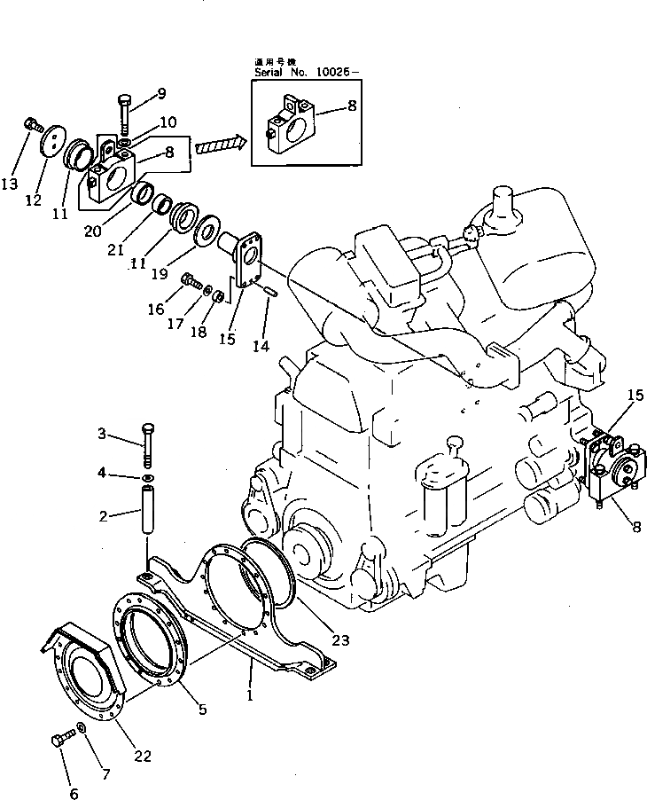 Схема запчастей Komatsu D475A-1 - КРЕПЛЕНИЕ ДВИГАТЕЛЯ КОМПОНЕНТЫ ДВИГАТЕЛЯ И ЭЛЕКТРИКА