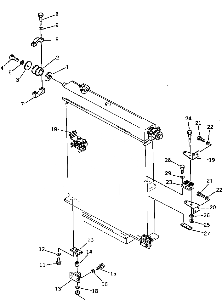Схема запчастей Komatsu D475A-1 - КРЕПЛЕНИЕ РАДИАТОРА КОМПОНЕНТЫ ДВИГАТЕЛЯ И ЭЛЕКТРИКА