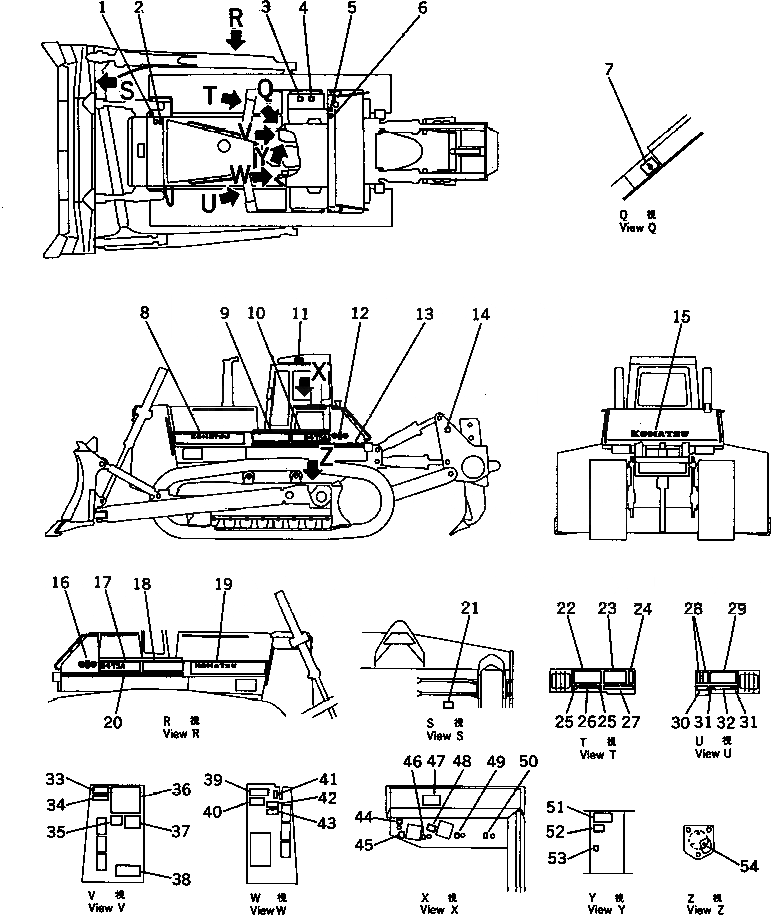 Схема запчастей Komatsu D475A-1 - МАРКИРОВКА (КРОМЕ ЯПОН.) (ФРАНЦИЯ-АНГЛ.) МАРКИРОВКА¤ ИНСТРУМЕНТ И РЕМКОМПЛЕКТЫ