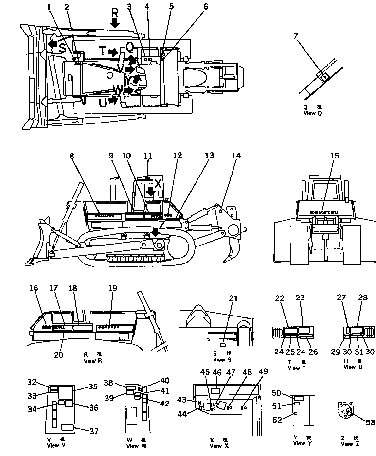 Схема запчастей Komatsu D475A-1 - МАРКИРОВКА (КРОМЕ ЯПОН.) (ИСПАНИЯ-АНГЛ.) МАРКИРОВКА¤ ИНСТРУМЕНТ И РЕМКОМПЛЕКТЫ