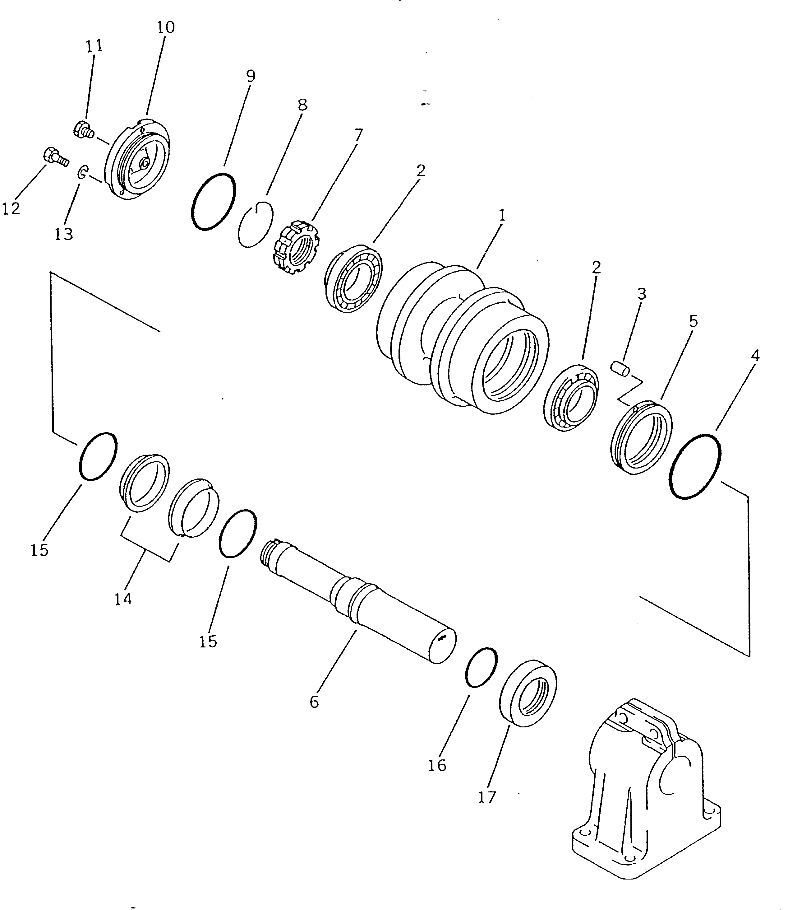 Схема запчастей Komatsu D475A-2 - ПОДДЕРЖИВАЮЩИЙ КАТОК ГУСЕНИЦЫ