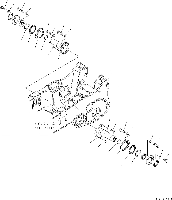 Схема запчастей Komatsu D475A-3 - ПОВОРОТН. ШКВОРЕНЬ (ДЛЯ ОТВАЛА С ДВОЙН. ПЕРЕКОСОМ) ОСНОВН. РАМА И КОМПОНЕНТЫ