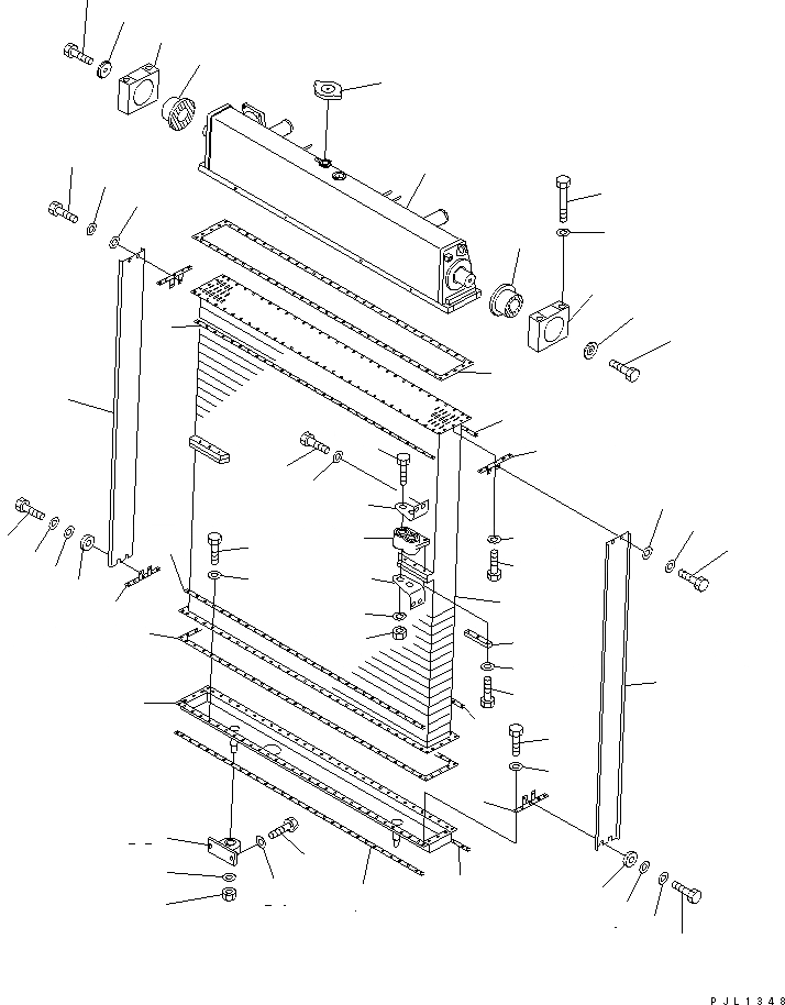 Схема запчастей Komatsu D475A-3 - РАДИАТОР ЧАСТИ КОРПУСА