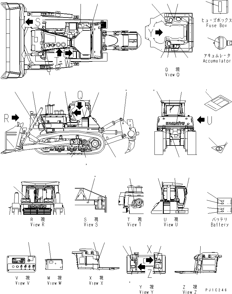 Схема запчастей Komatsu D475A-3 - МАРКИРОВКА (США)(№8-) МАРКИРОВКА