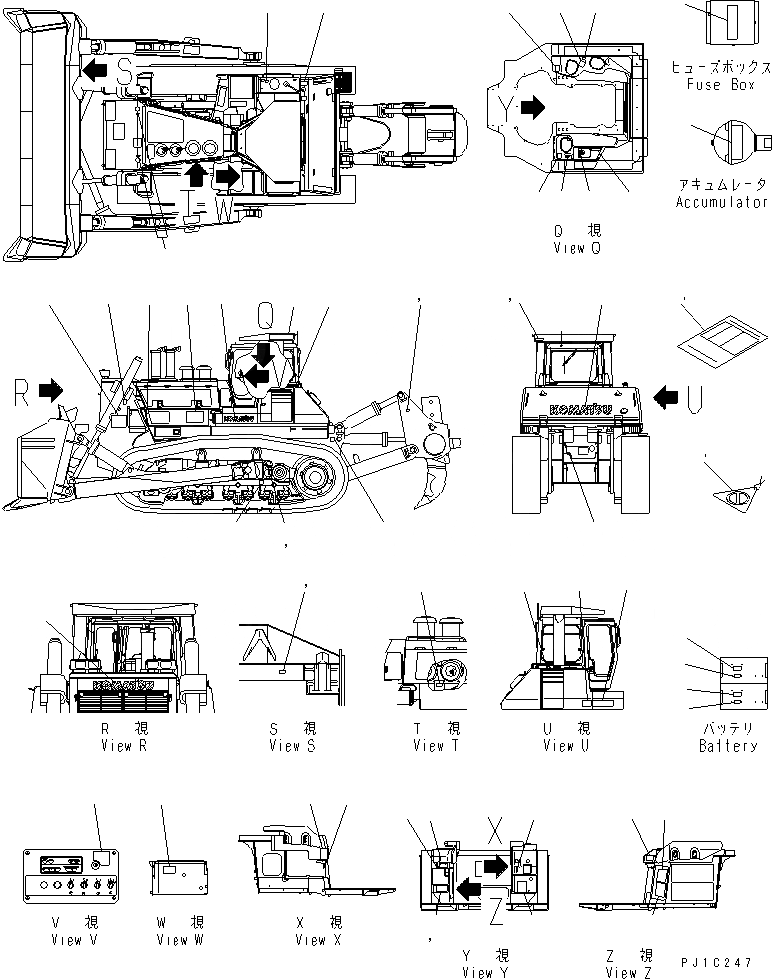 Схема запчастей Komatsu D475A-3 - МАРКИРОВКА (США) (SUPER DOZER)(№8-) МАРКИРОВКА