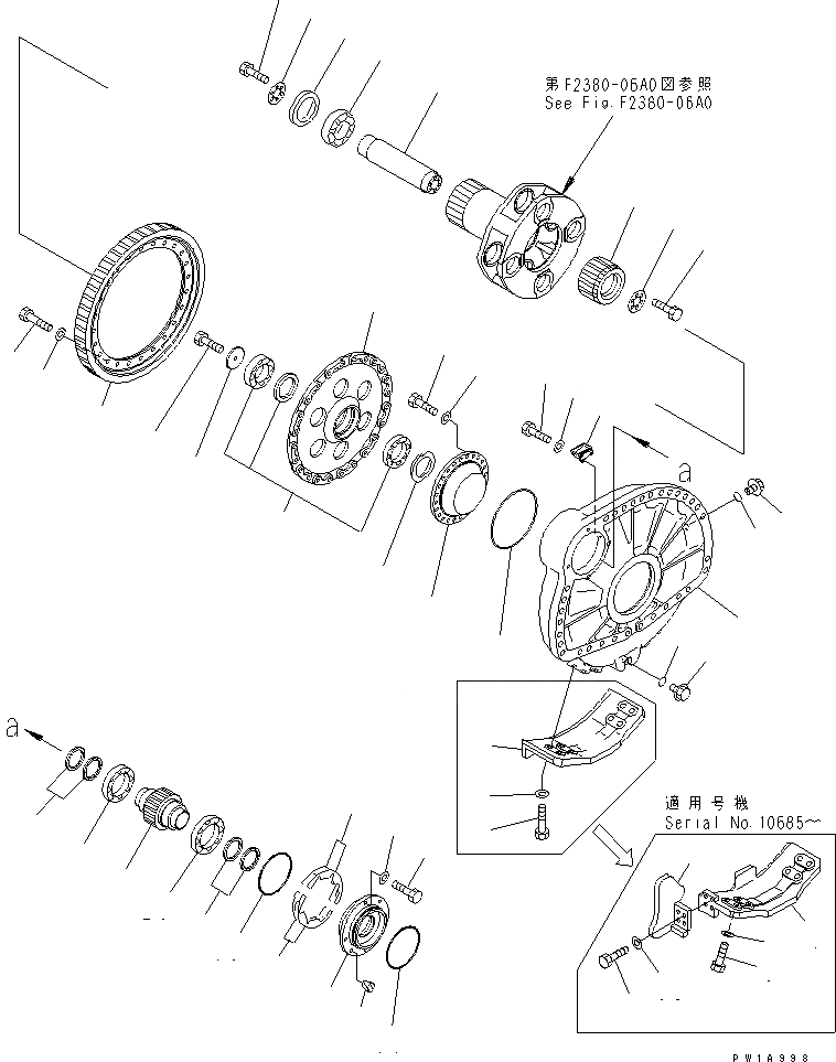 Схема запчастей Komatsu D475A-3-SC - КОНЕЧНАЯ ПЕРЕДАЧА¤ ПРАВ. (/) СИЛОВАЯ ПЕРЕДАЧА И КОНЕЧНАЯ ПЕРЕДАЧА