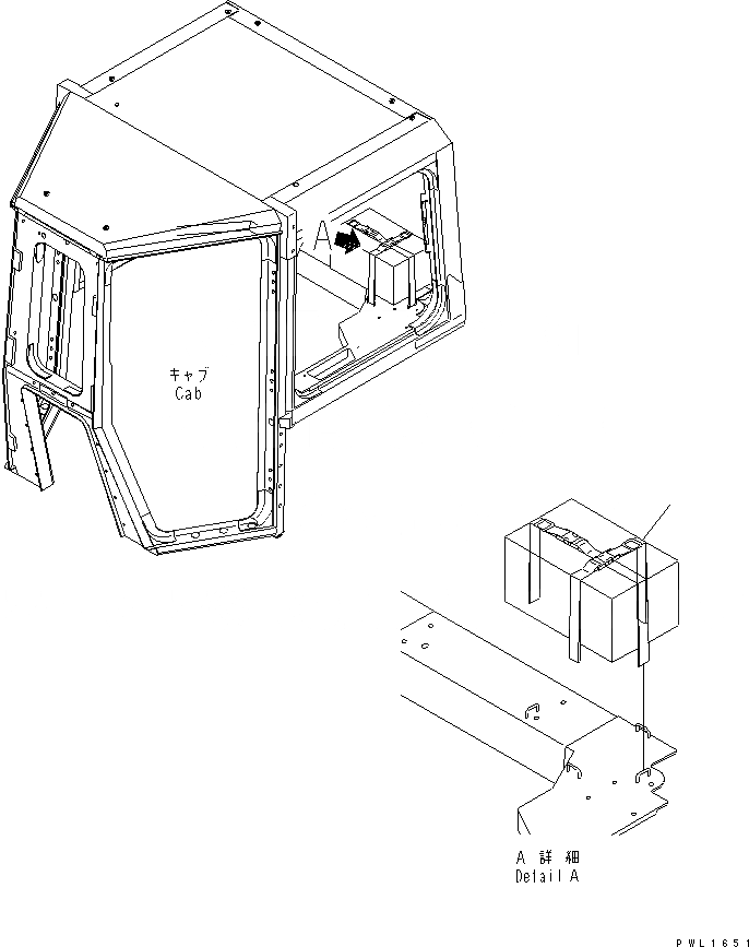Схема запчастей Komatsu D475A-3-SC - КРЕПЛЕНИЕ ВЕЩЕВОГО ЯЩИКА (С КАБИНОЙ)(№-) КАБИНА ОПЕРАТОРА И СИСТЕМА УПРАВЛЕНИЯ
