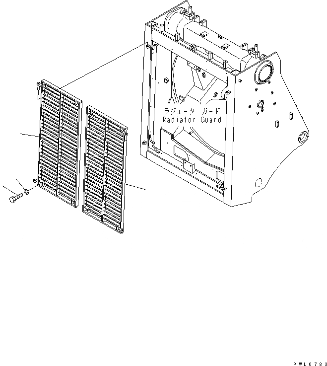 Схема запчастей Komatsu D475A-3-SC - ЗАСЛОНКА РАДИАТОРА (РЕШЕТКА)(№-7) ЧАСТИ КОРПУСА