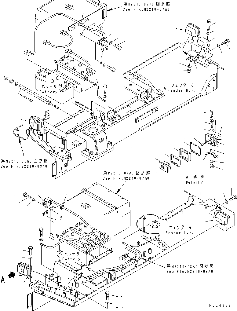 Схема запчастей Komatsu D475A-3-SC - КРЫЛО ЭЛЕКТРОПРОВОДКА (/)(№-87) ЧАСТИ КОРПУСА