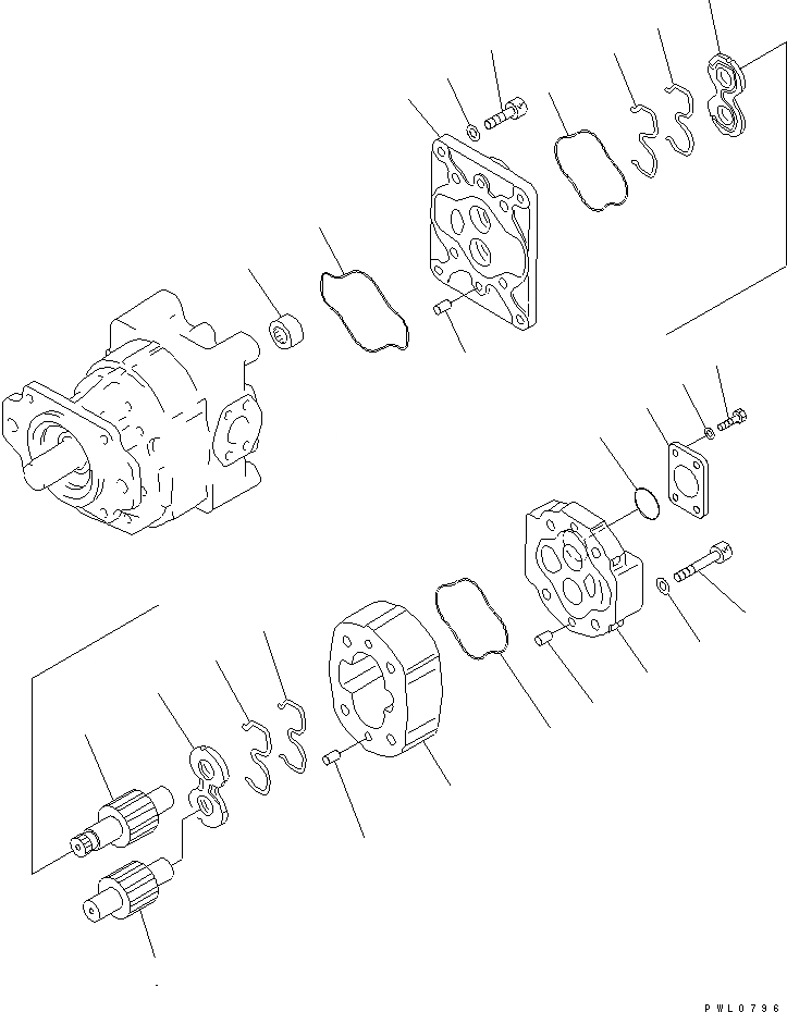 Схема запчастей Komatsu D475A-3-SC - ГИДР. НАСОС. (РАБОЧЕЕ ОБОРУДОВАНИЕ ПРАВ.) (/) ОСНОВН. КОМПОНЕНТЫ И РЕМКОМПЛЕКТЫ