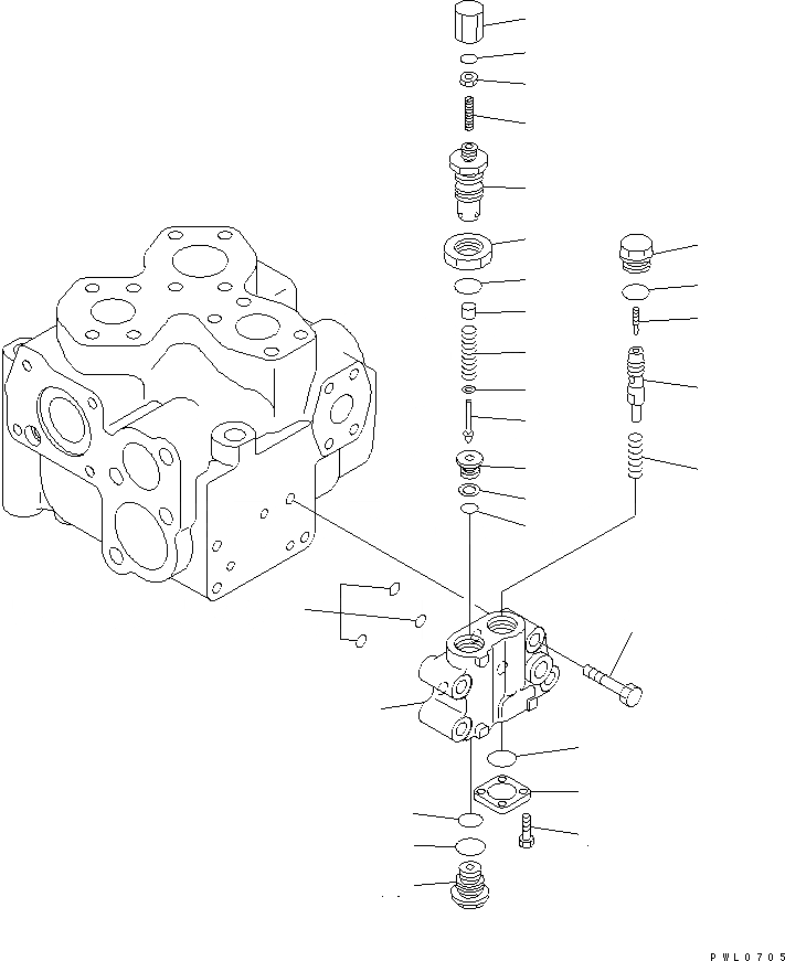 Схема запчастей Komatsu D475A-3-SC - УПРАВЛЯЮЩ. КЛАПАН (/) ОСНОВН. КОМПОНЕНТЫ И РЕМКОМПЛЕКТЫ