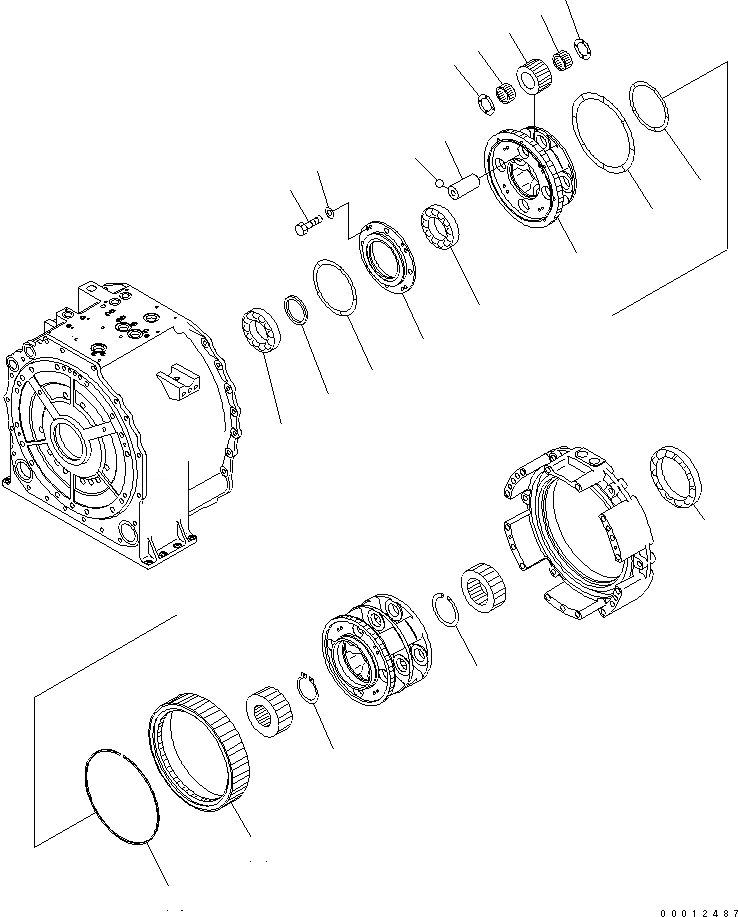 Схема запчастей Komatsu D475A-5 - ТРАНСМИССИЯ (/) (НЕСУЩИЙ ЭЛЕМЕНТ (/)) СИЛОВАЯ ПЕРЕДАЧА И КОНЕЧНАЯ ПЕРЕДАЧА