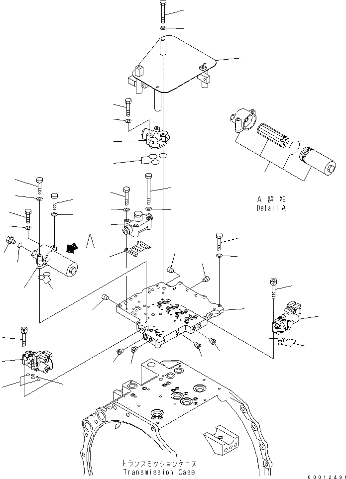 Схема запчастей Komatsu D475A-5 - КЛАПАН УПРАВЛЕНИЯ ТРАНСМИССИЕЙ (/) СИЛОВАЯ ПЕРЕДАЧА И КОНЕЧНАЯ ПЕРЕДАЧА