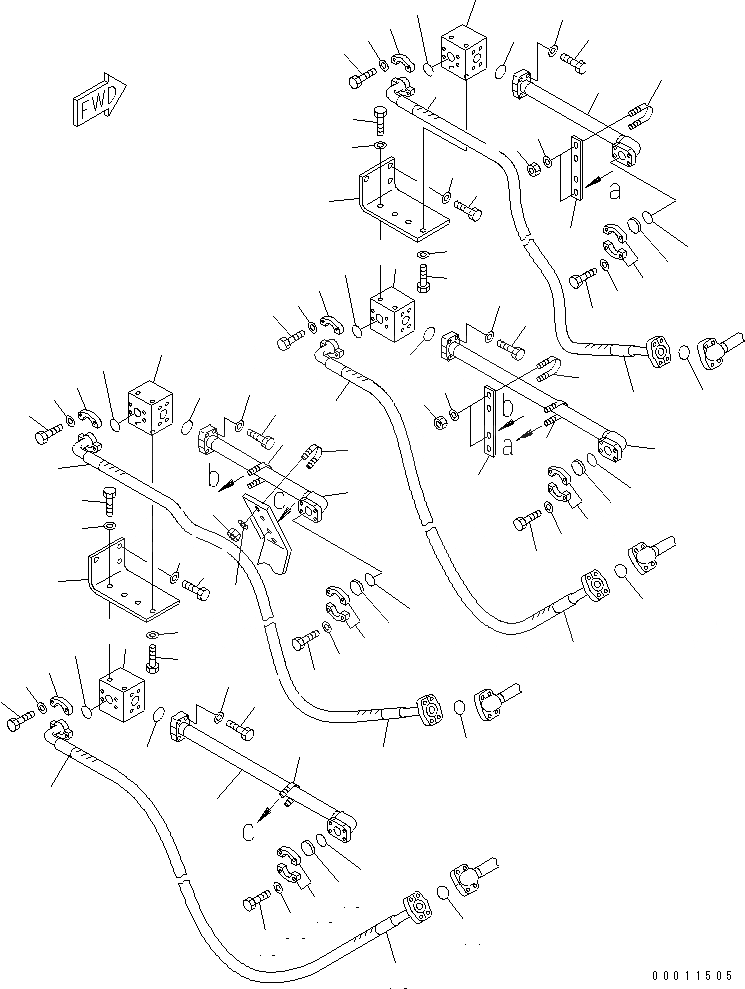 Схема запчастей Komatsu D475A-5 - ГИДРОЛИНИЯ РЫХЛИТЕЛЯ ГИДРАВЛИКА