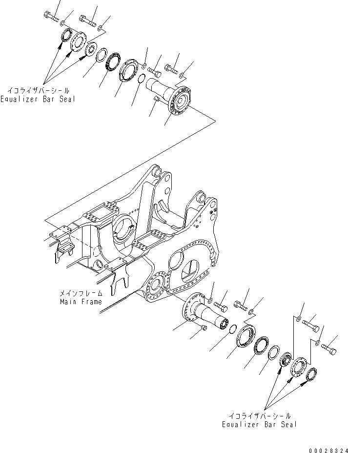 Схема запчастей Komatsu D475A-5 - ПОВОРОТН. ШКВОРЕНЬ(№8-) ОСНОВН. РАМА И КОМПОНЕНТЫ